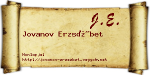 Jovanov Erzsébet névjegykártya